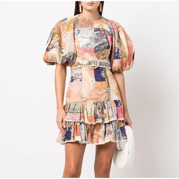 NWT. ZIMMERMANN patchwork mini dress ZIM 0 / US 4 - Picture 1 of 12